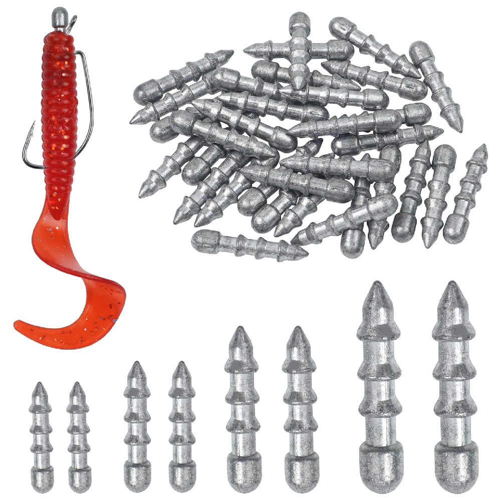 Bass Fishing Lure - 20 pièces ongles poids plombs ver